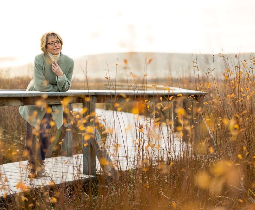 senior woman looking pensively